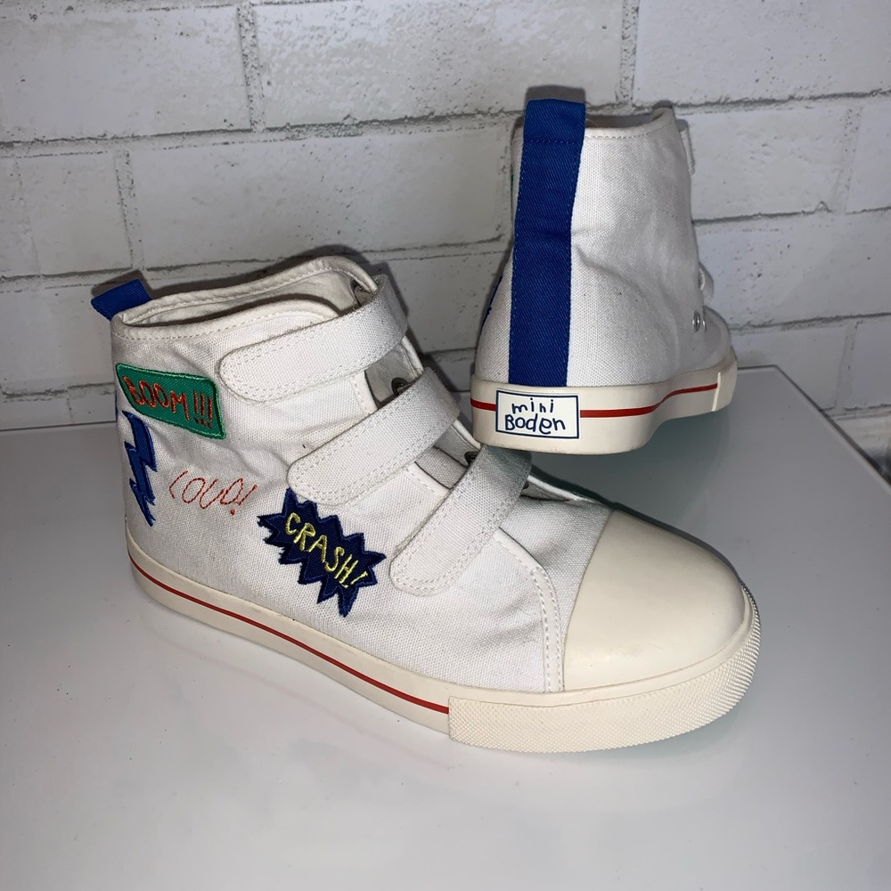 Mini Boden White Canvas High Top Sneakers Unisex